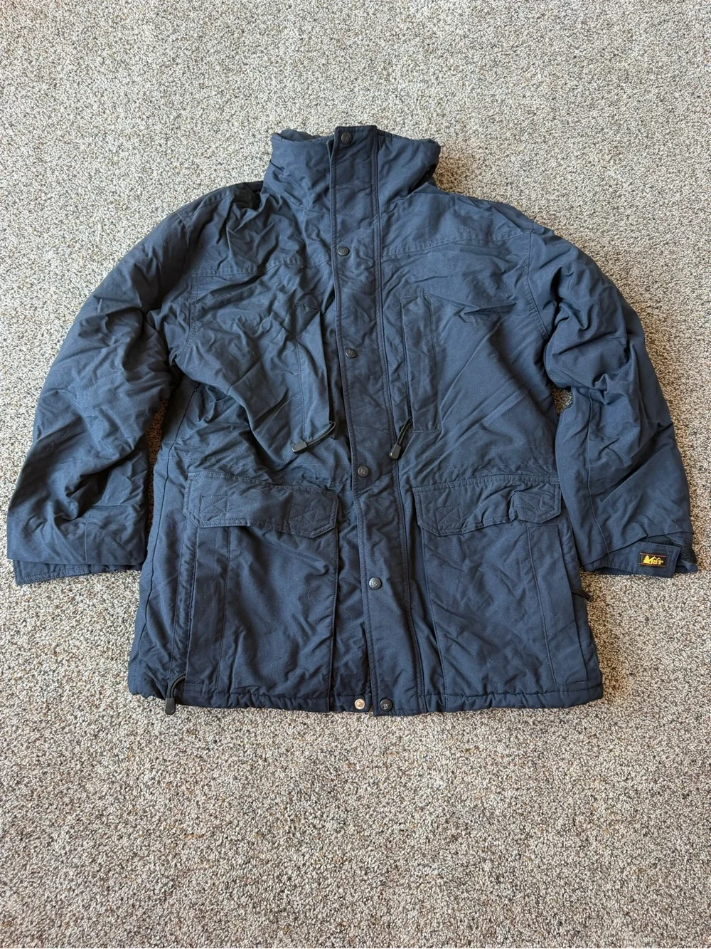 Vintage REI Men's Small Navy Blue Multi Pocket Outdoor Field Hiking Jacket